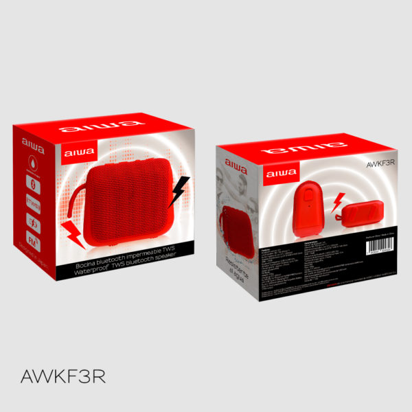 Bocina Portatil Resistente al agua + AUDIFONOS GRATIS Aiwa Awkf3 TWS .