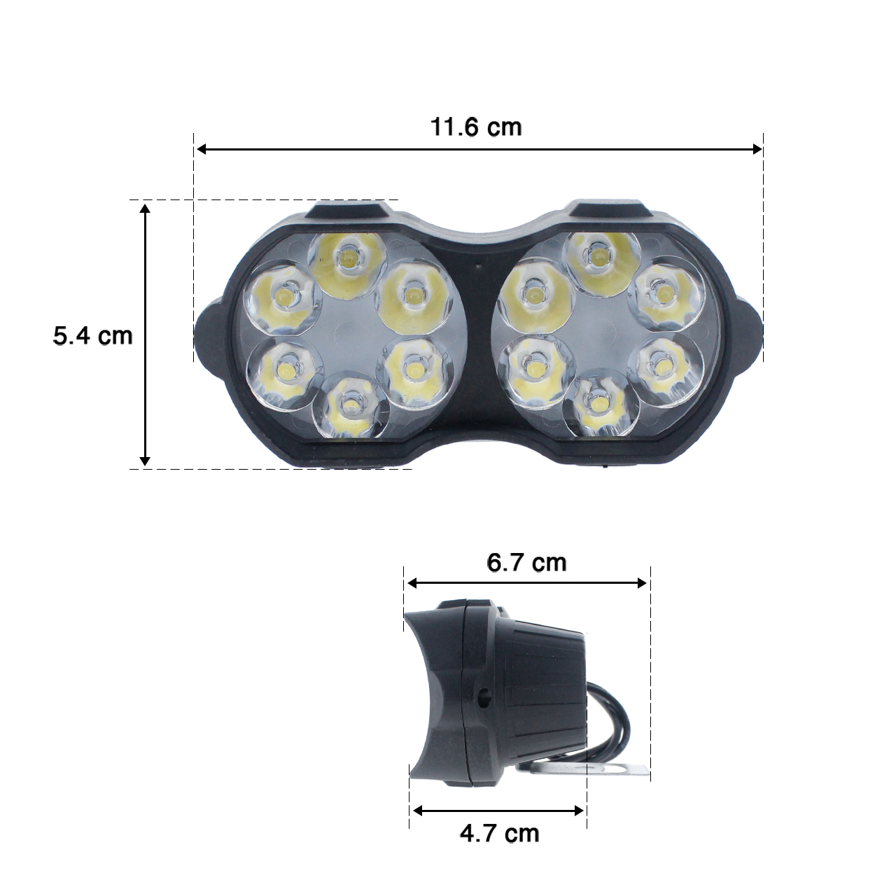 10 Faro Doble 12 Led Gemelos Auxiliar Moto Fija Estrobo 12v