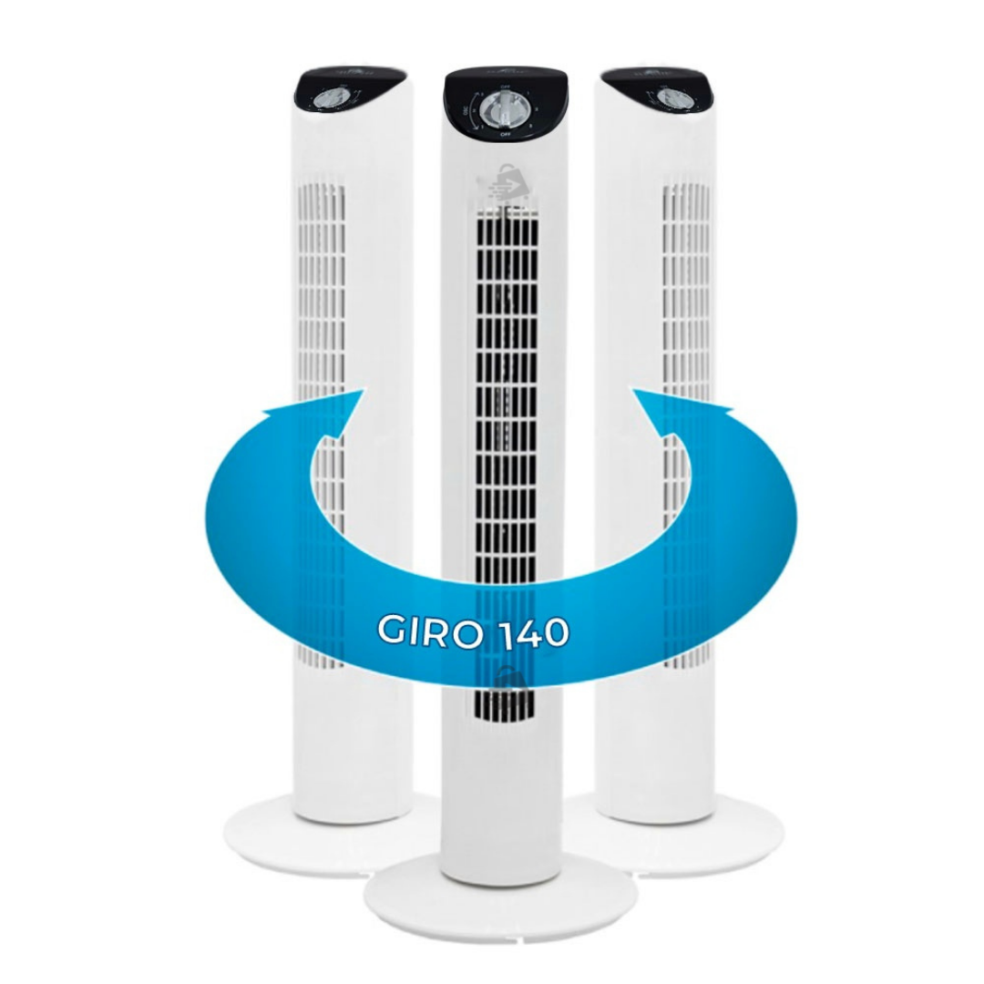 Ventilador De Torre Silencioso Oscilatorio Pedestal Potente 3 Velocidades 73cm
