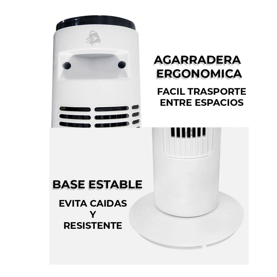 Ventilador De Torre Silencioso Oscilatorio Pedestal Potente 3 Velocidades 73cm