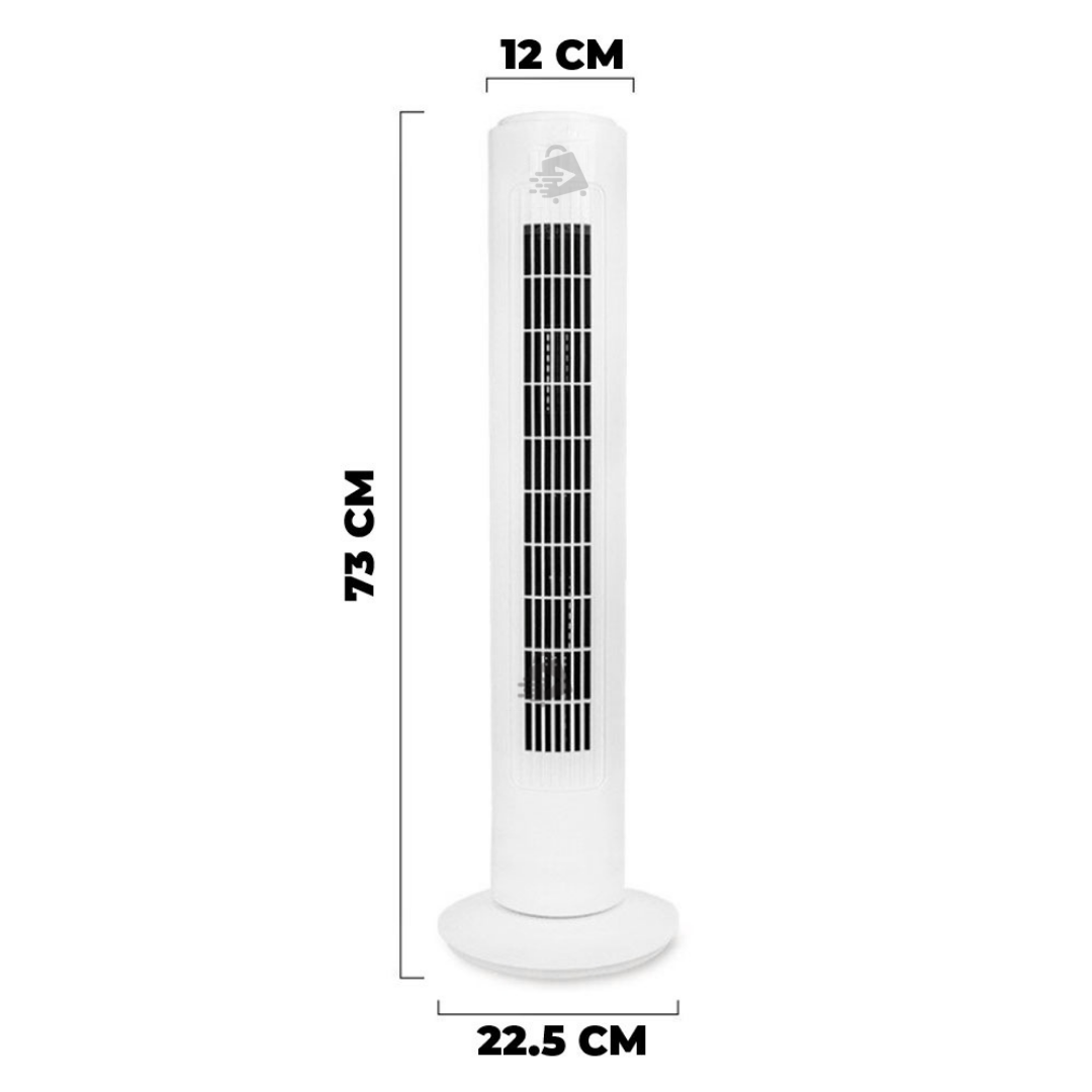 Ventilador De Torre Silencioso Oscilatorio Pedestal Potente 3 Velocidades 73cm