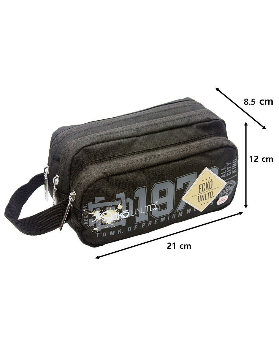 Sobaquera Neceser Lapicera 3 Cierres Multiusos 110negro Ecko Unltd Original