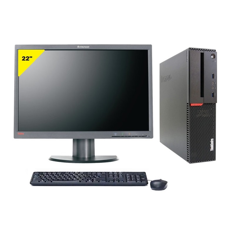 PC LENOVOV THINKCENTRE M900 SFF, Intel Core I5 -6a, 16GB RAM, 500GB HDD, WIFI, MONITOR 22"- EQUIPO CLASE A, REACONDICIONADO