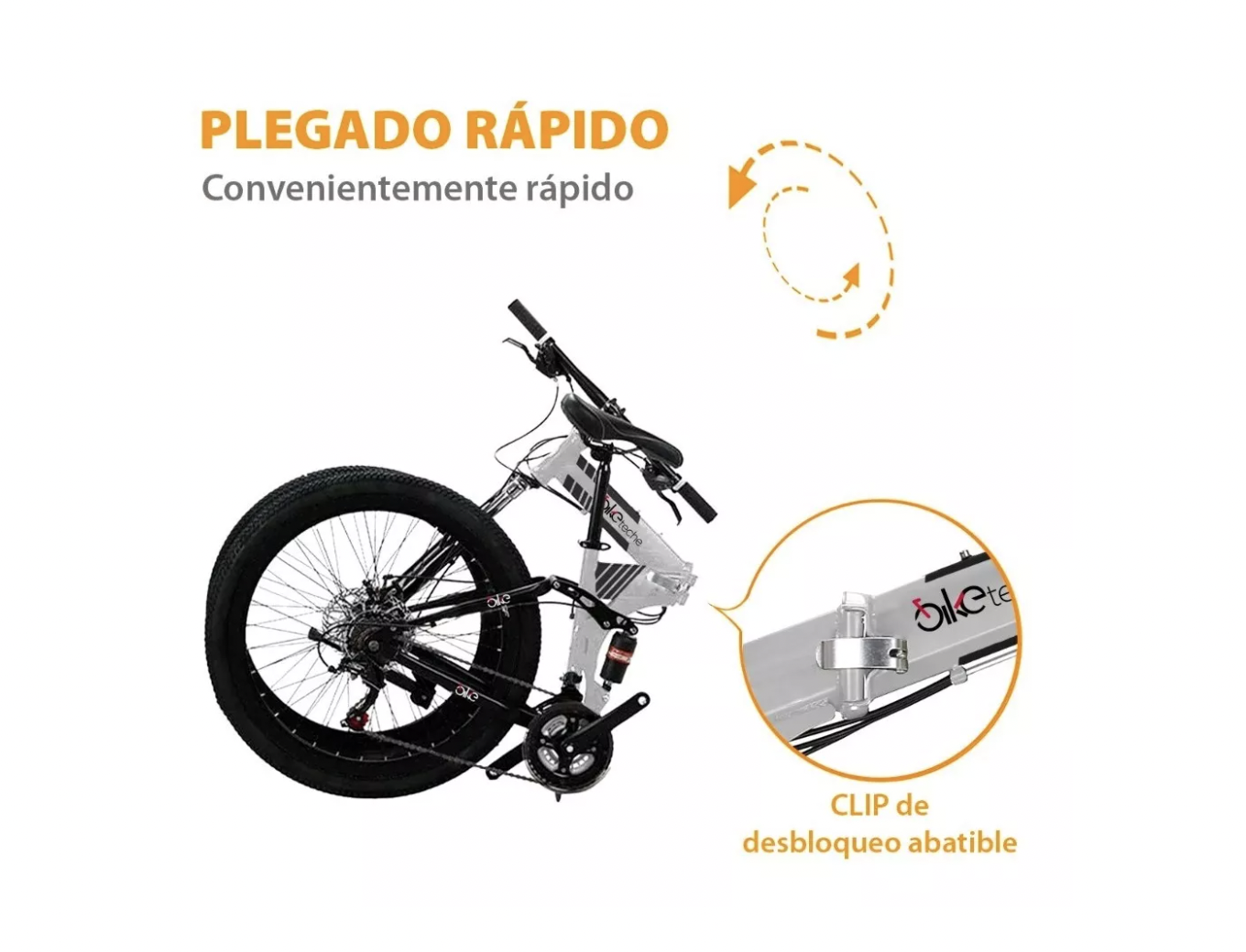 Bicicleta Montaña Plegable Frenos Tipo Shimano 21v Rodada 26