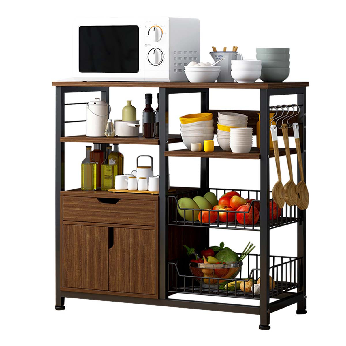 Rack Mueble Multiusos Cajon Repisas Microondas Cocina Hogar