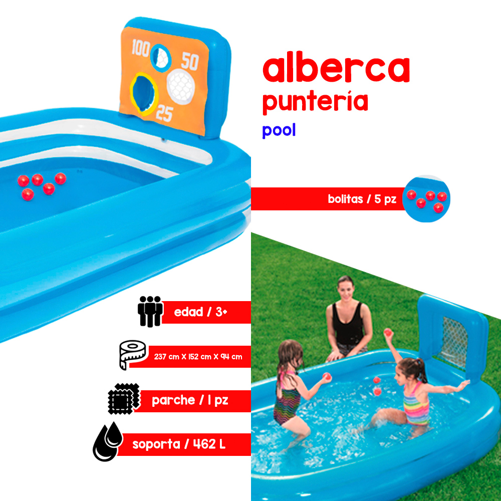 Alberca Inflable Infantil Bestway 54170 Tiro Con Pelotas 237 Cm