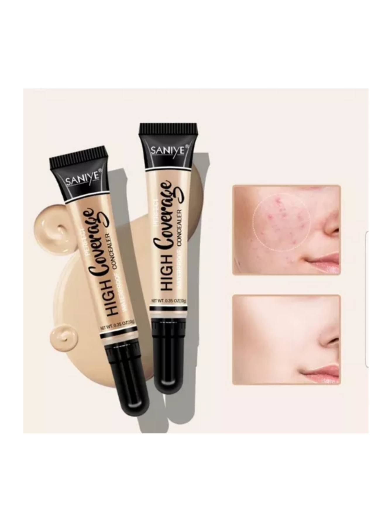      3 pack Corrector Liquido Saniye  High Coverage Todos Tonos (TONO 08)