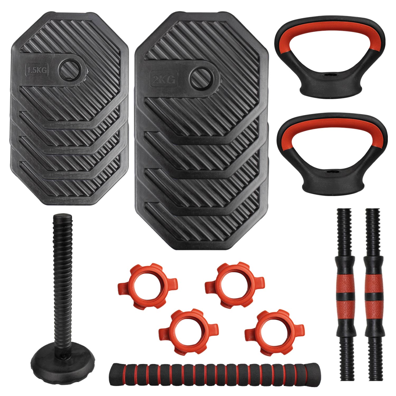 Set Kit Mancuernas Pesas Multiusos Ajustables 4en1 Hogar Gym
