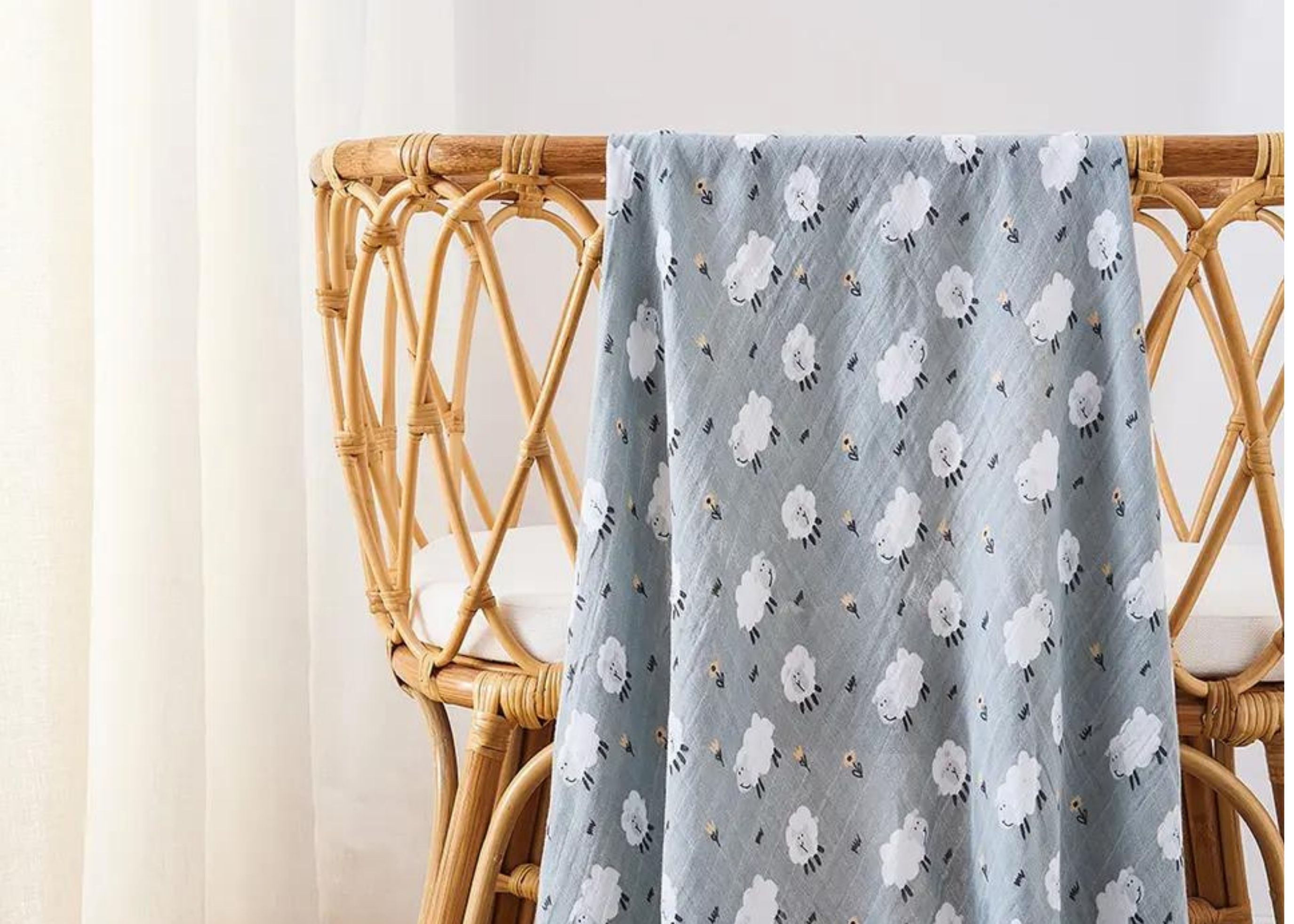 3 Muselinas Sábana para bebé Bambú y  algodón Niña