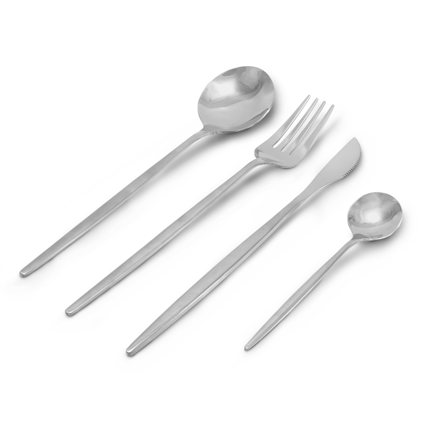 Juego De Cubiertos Plateados 24 Piezas, Cuchillo Cucharas Tenedores