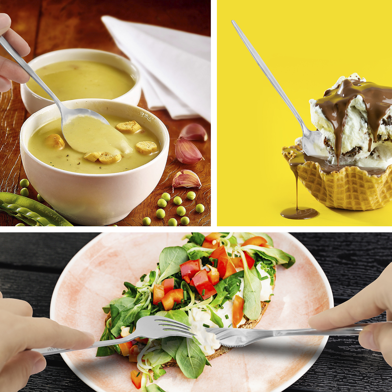 Juego De Cubiertos Plateados 24 Piezas, Cuchillo Cucharas Tenedores