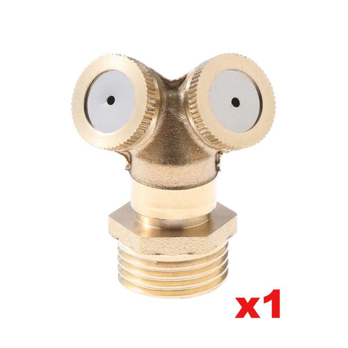 Boquilla de Nebulización de 12" MXLES-001-2 1 pza Orificio 0,1mm 0,03LPM 30-300 PSI Interior Acero inoxidable Exterior Laton Niebla Fina UNC10-24 Hilo 2 Cabezales, NozzlesTwo