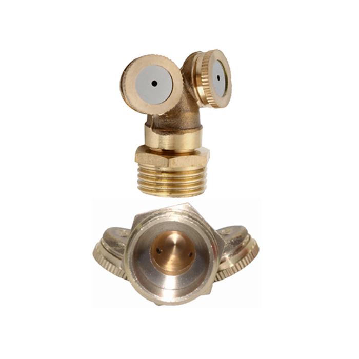 Boquilla de Nebulización de 12" MXLES-001-2 1 pza Orificio 0,1mm 0,03LPM 30-300 PSI Interior Acero inoxidable Exterior Laton Niebla Fina UNC10-24 Hilo 2 Cabezales, NozzlesTwo