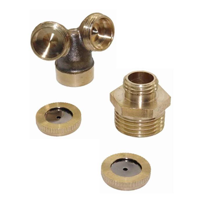 Boquilla de Nebulización de 12" MXLES-001-2 1 pza Orificio 0,1mm 0,03LPM 30-300 PSI Interior Acero inoxidable Exterior Laton Niebla Fina UNC10-24 Hilo 2 Cabezales, NozzlesTwo