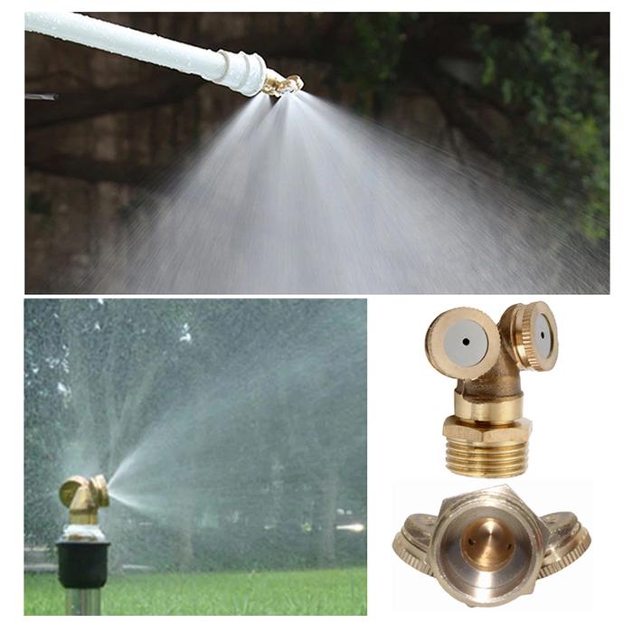 Boquilla de Nebulización de 12" MXLES-001-2 1 pza Orificio 0,1mm 0,03LPM 30-300 PSI Interior Acero inoxidable Exterior Laton Niebla Fina UNC10-24 Hilo 2 Cabezales, NozzlesTwo