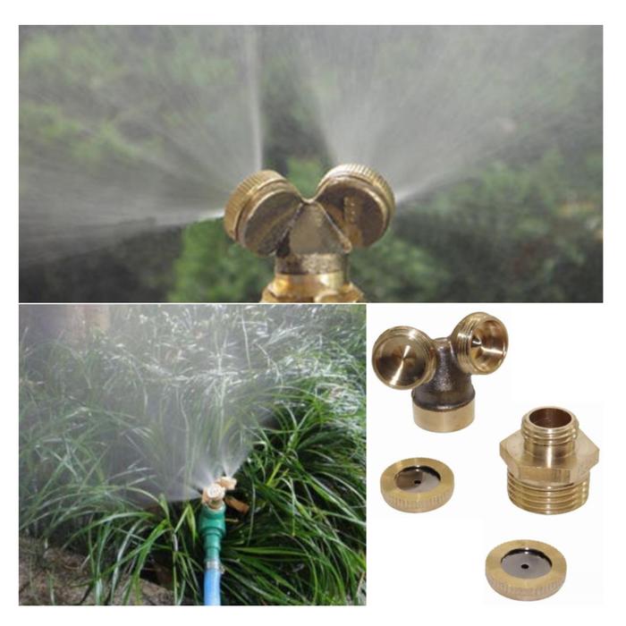 Boquilla de Nebulización de 12" MXLES-001-2 1 pza Orificio 0,1mm 0,03LPM 30-300 PSI Interior Acero inoxidable Exterior Laton Niebla Fina UNC10-24 Hilo 2 Cabezales, NozzlesTwo