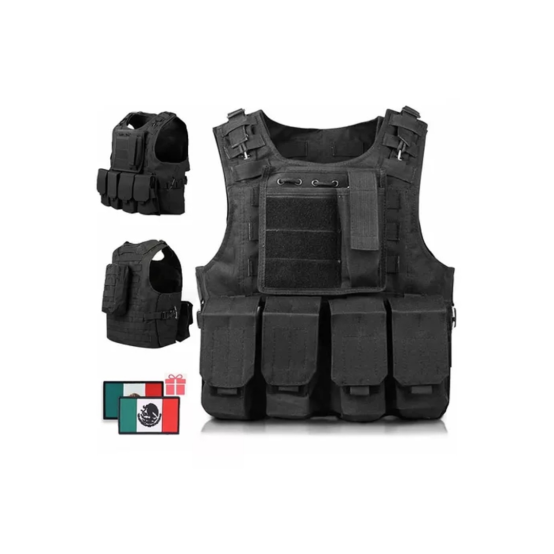 Chaleco Táctico Militar Bolsos Removibles Airsoft Paintball