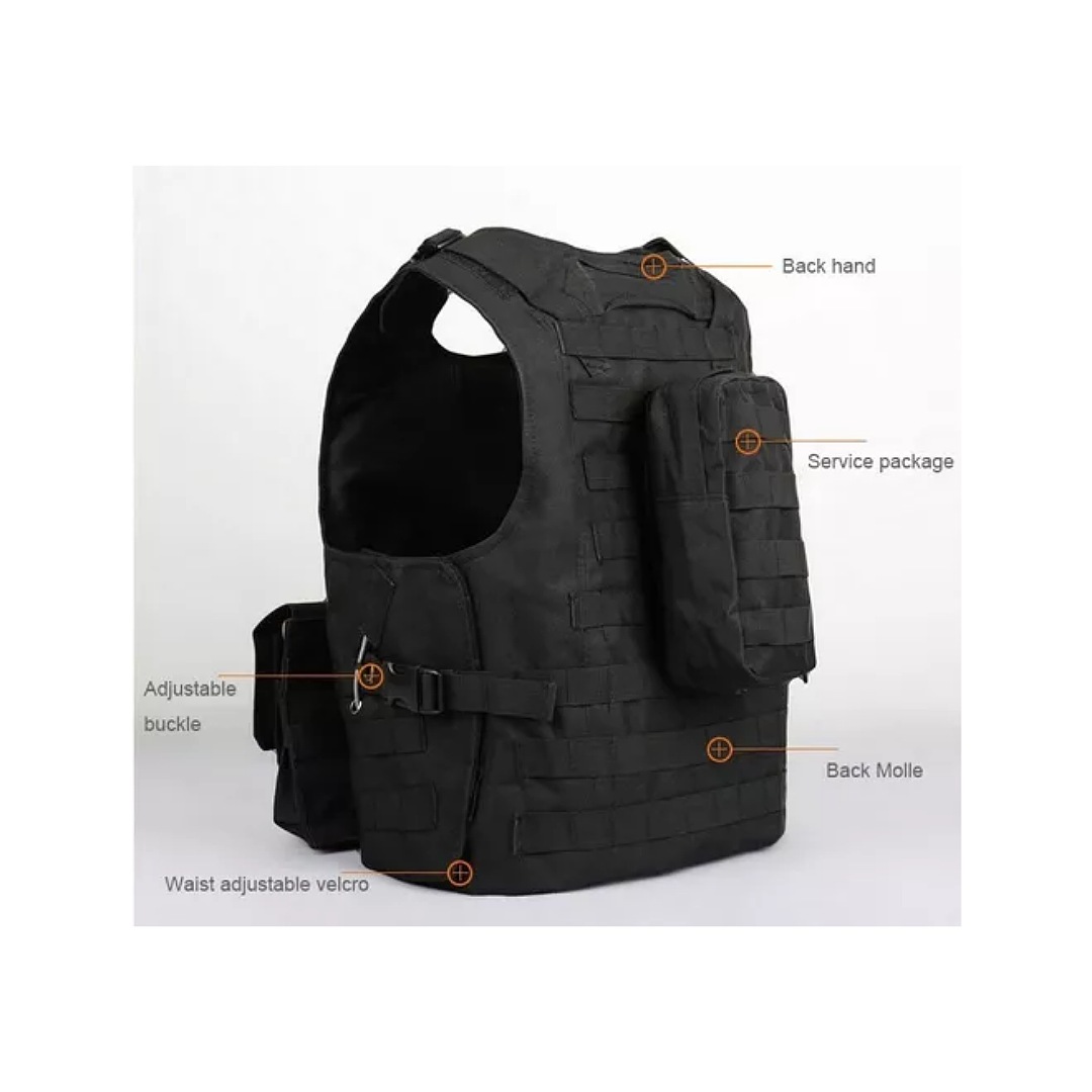 Chaleco Táctico Militar Bolsos Removibles Airsoft Paintball