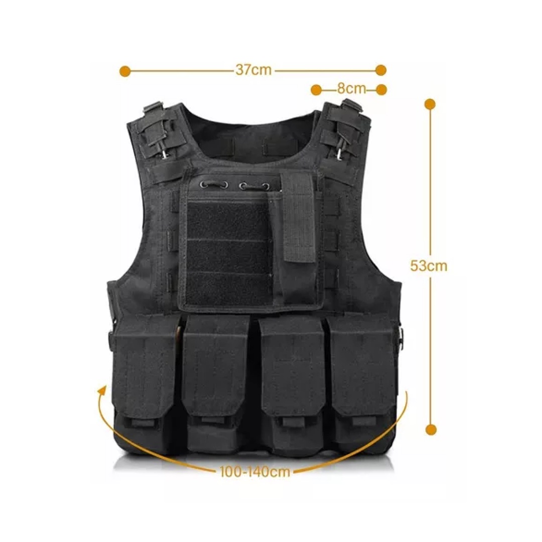 Chaleco Táctico Militar Bolsos Removibles Airsoft Paintball