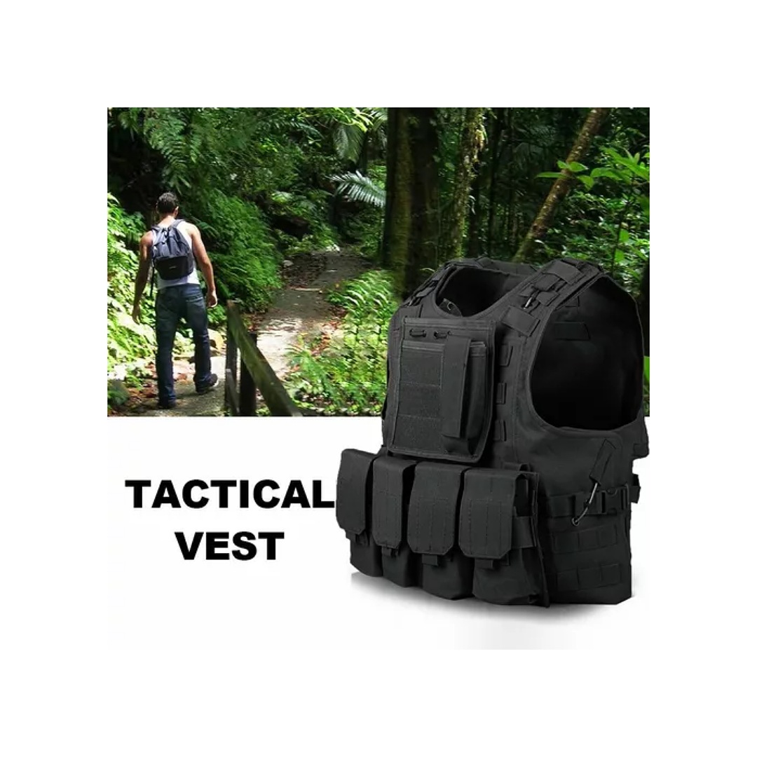 Chaleco Táctico Militar Bolsos Removibles Airsoft Paintball