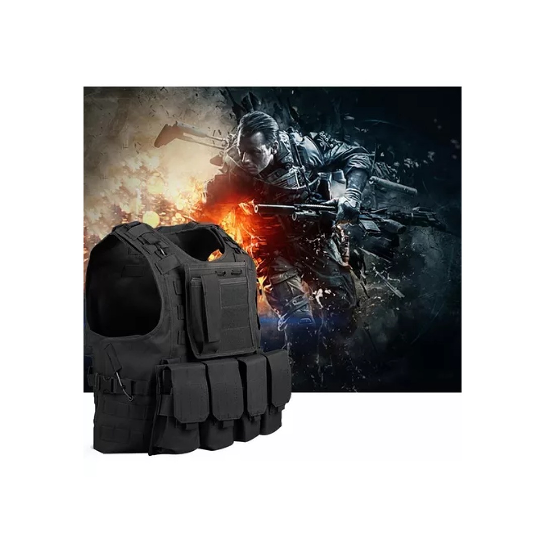 Chaleco Táctico Militar Bolsos Removibles Airsoft Paintball