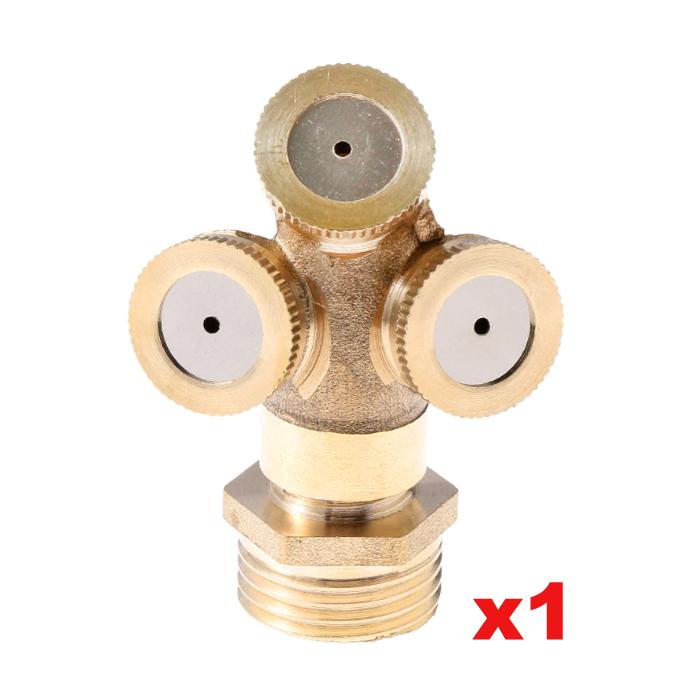 Boquilla de Nebulización de Latón MXZLE-001-3 1 pza Orificio 0,1mm 0,03LPM 30-300 PSI Interior Acero inoxidable Exterior Laton Niebla Fina UNC10-24 Hilo 3 Cabezales, NozzlesThree