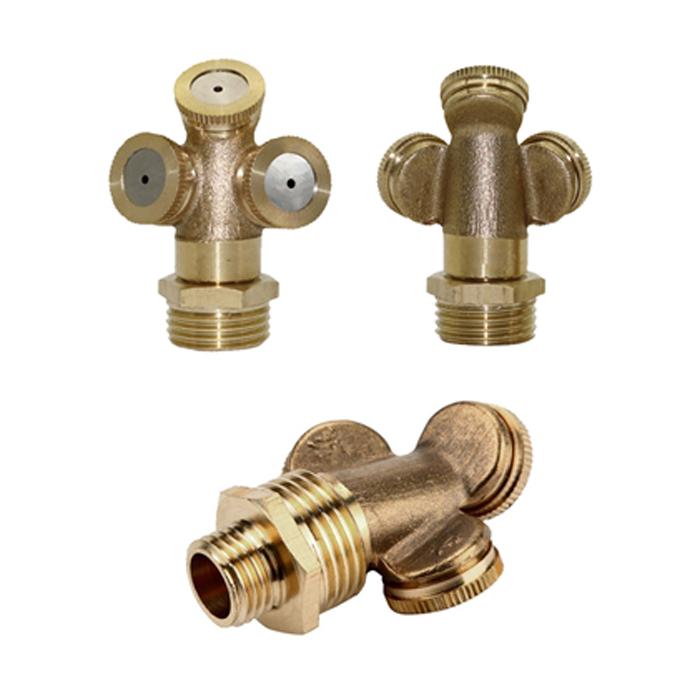 Boquilla de Nebulización de Latón MXZLE-001-3 1 pza Orificio 0,1mm 0,03LPM 30-300 PSI Interior Acero inoxidable Exterior Laton Niebla Fina UNC10-24 Hilo 3 Cabezales, NozzlesThree