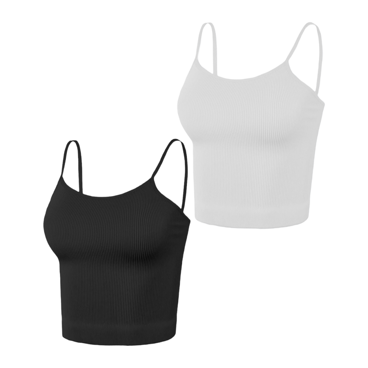 Pack 2 Blusas De Tirante Canalé Fresca Basicos Mujer Moda