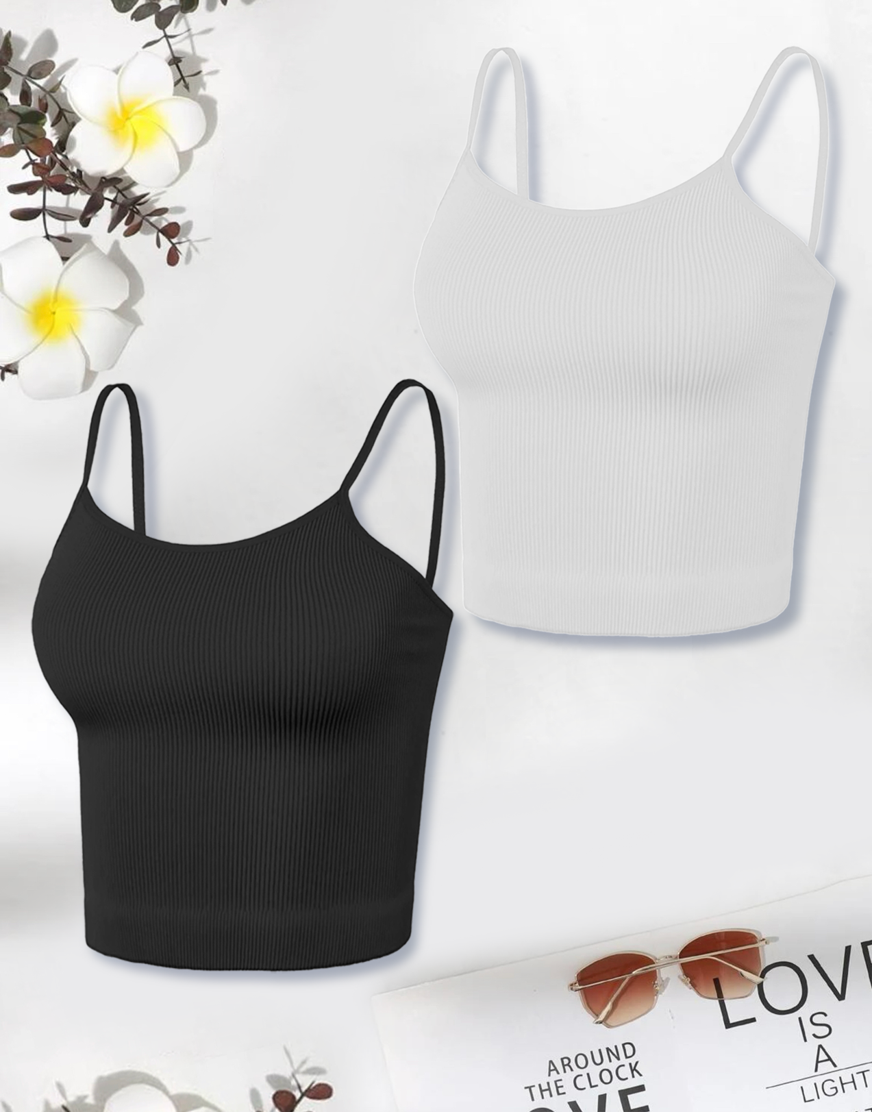 Pack 2 Blusas De Tirante Canalé Fresca Basicos Mujer Moda