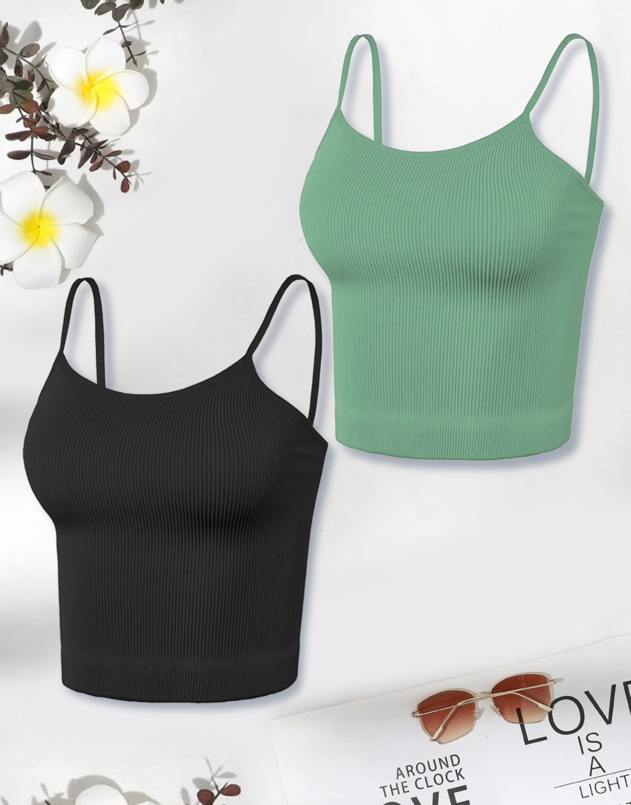 Pack 2 Blusas De Tirante Canalé Fresca Basicos Mujer Moda