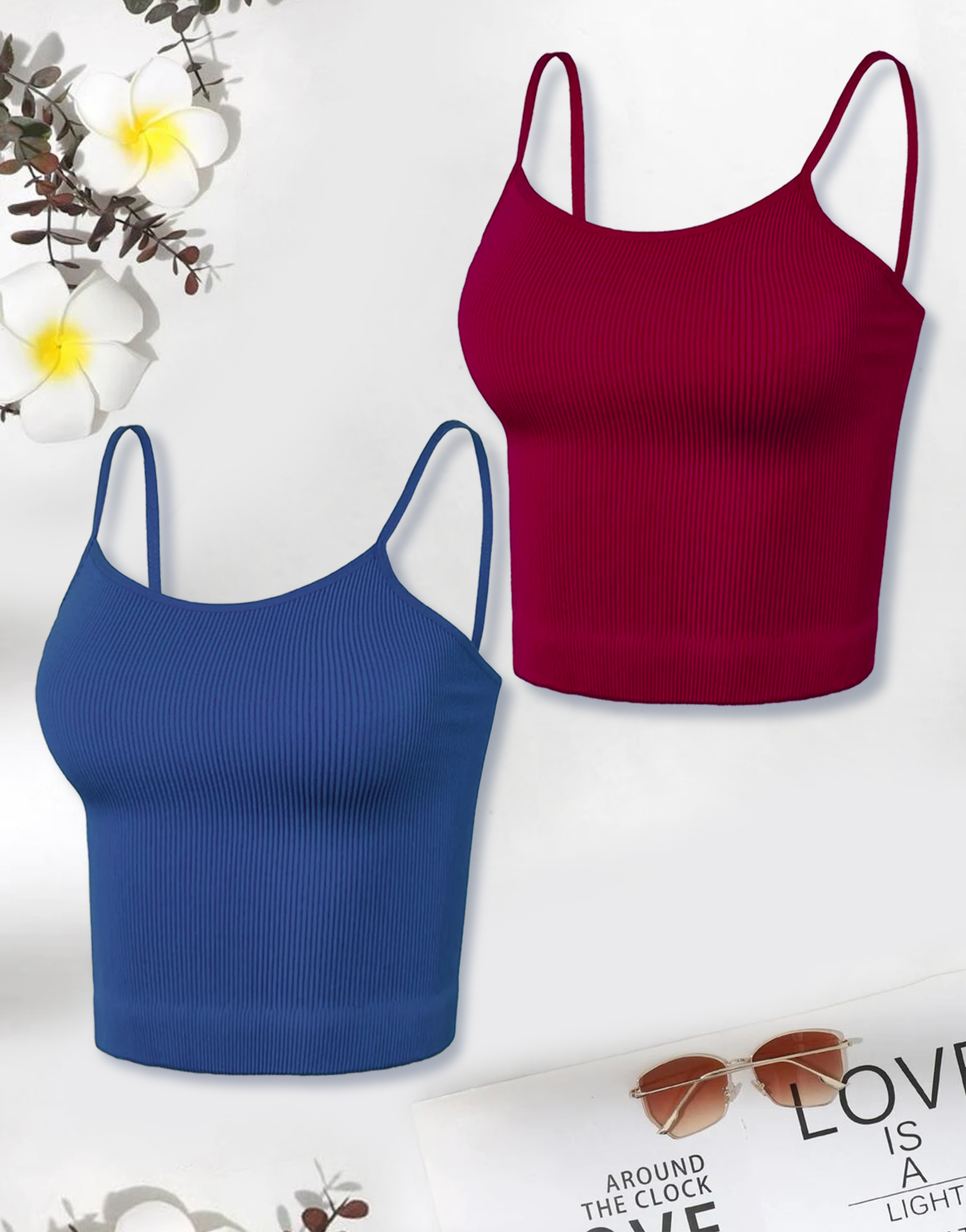 Pack 2 Blusas De Tirante Canalé Fresca Basicos Mujer Moda