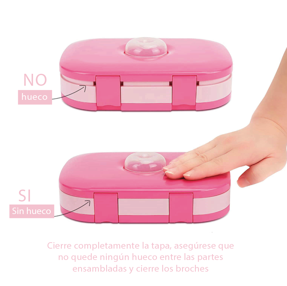 Lonchera Lunch box bento portátil para niños y adultos con 5 compartimentos de sellado hermético, libre de fugas y cubiertos incluidos, BPA FREE