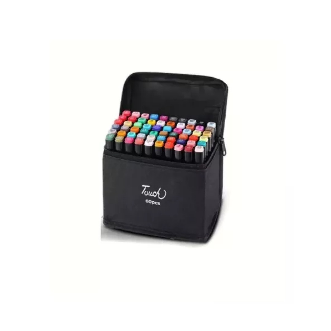 Marcadores Doble Punta Plumones Punta Pincel 60 Colors