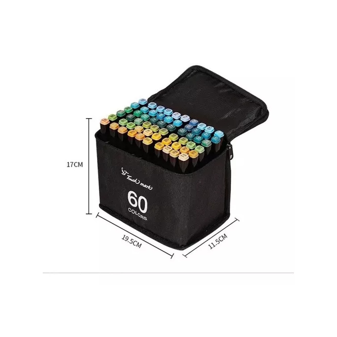 Marcadores Doble Punta Plumones Punta Pincel 60 Colors