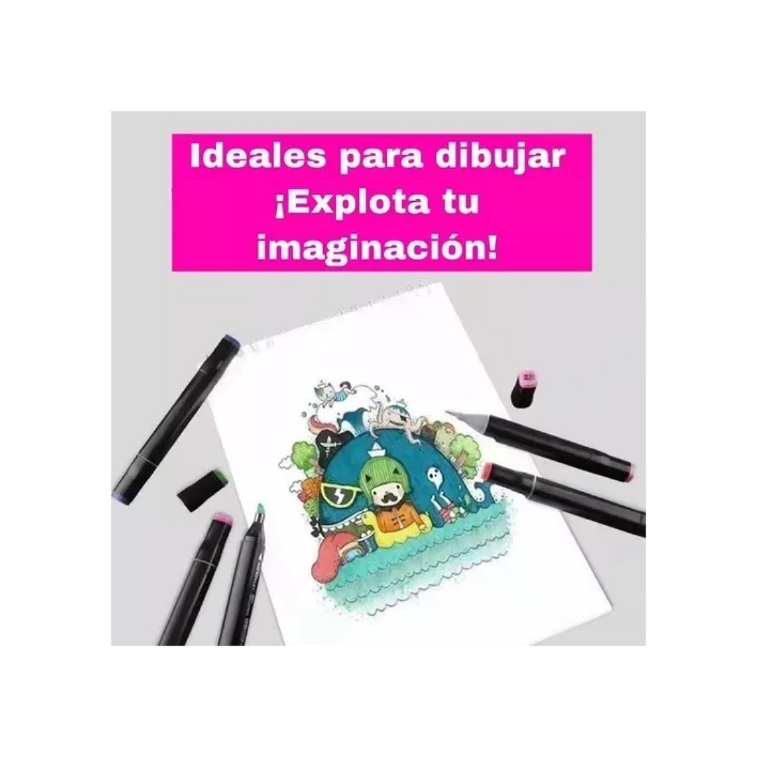Marcadores Doble Punta Plumones Punta Pincel 60 Colors