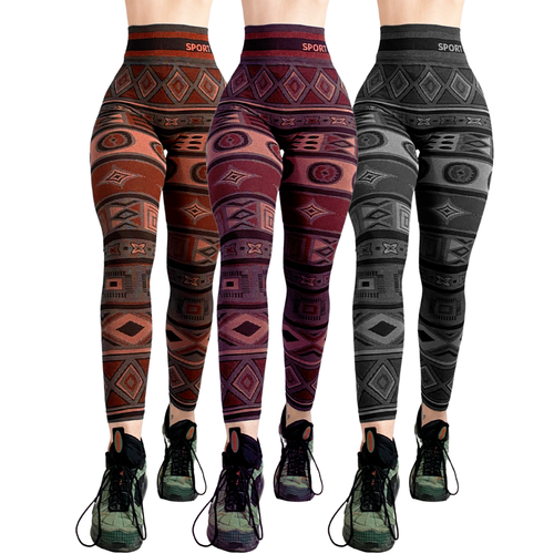 Pack 3 Mallas Lycra Leggins Mujer Gym Casual Mayon Talle alto