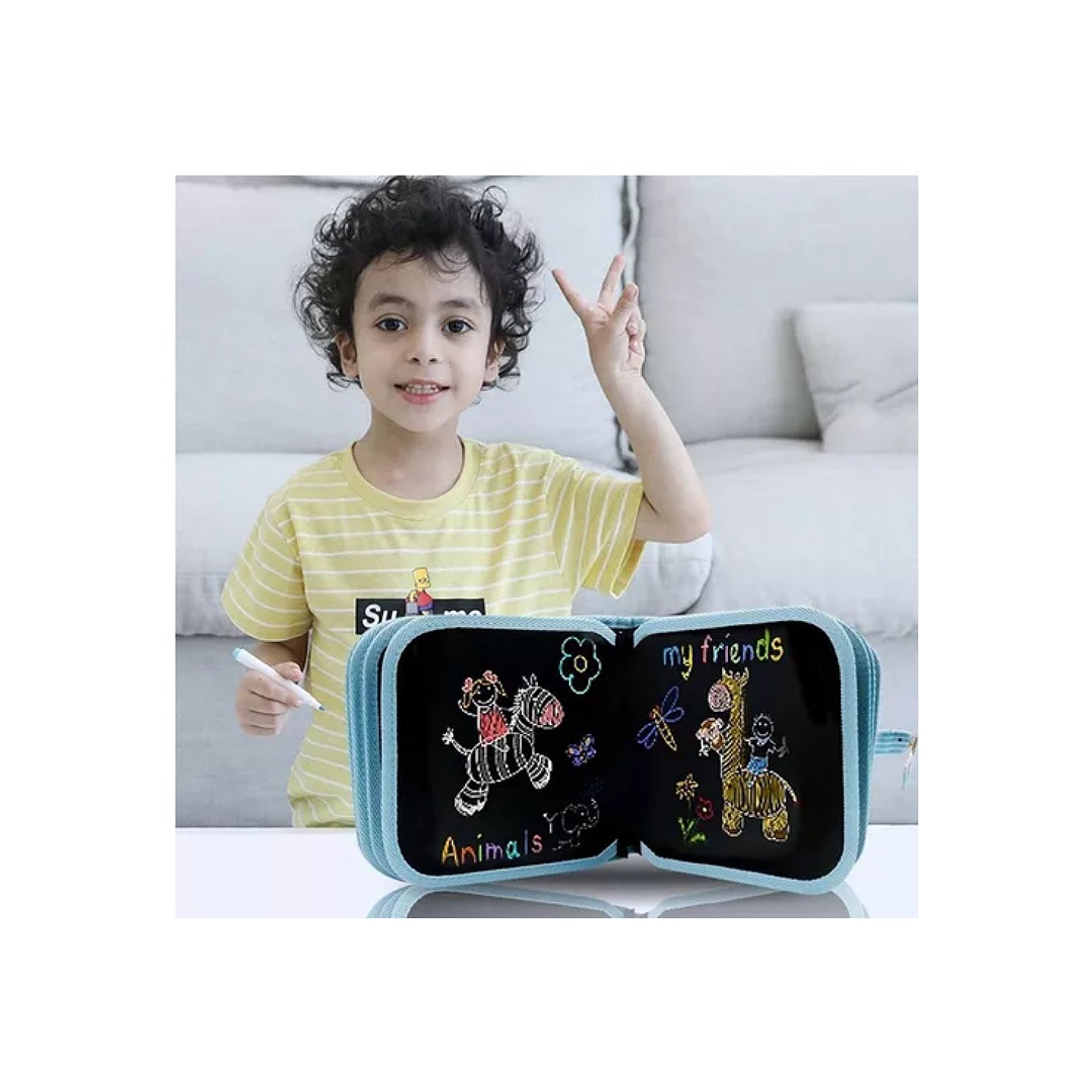 Pizarrón Mágico Infantiles Lapices Dibujo 12 Colores Regalos