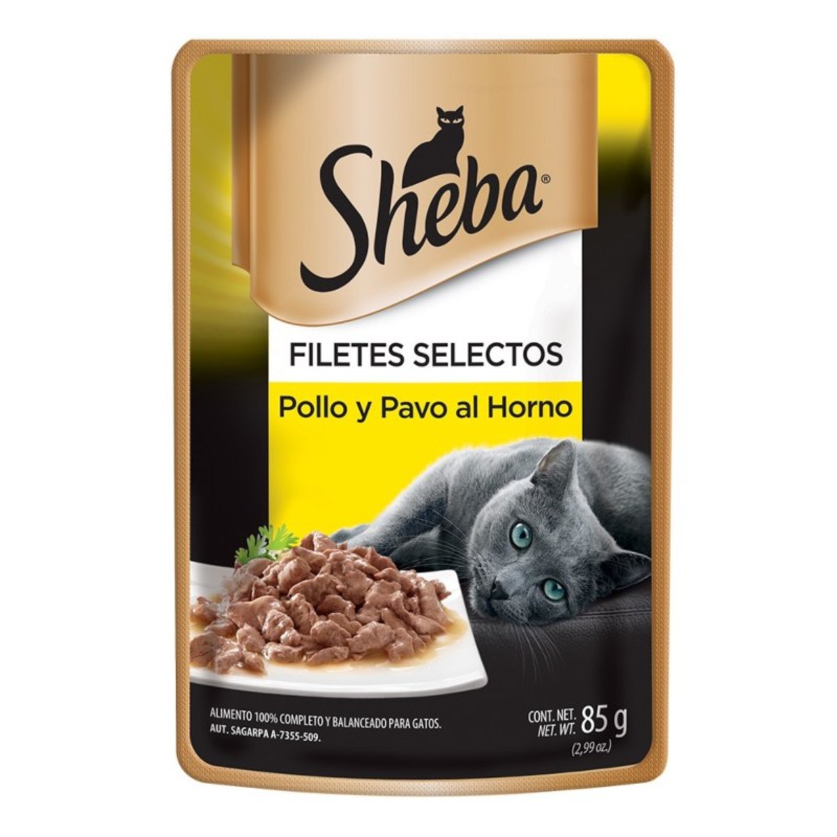 Gato Alimento Húmedo 6 Sobres para Gato Adulto Sabor Pollo y Pavo 85 gramos 