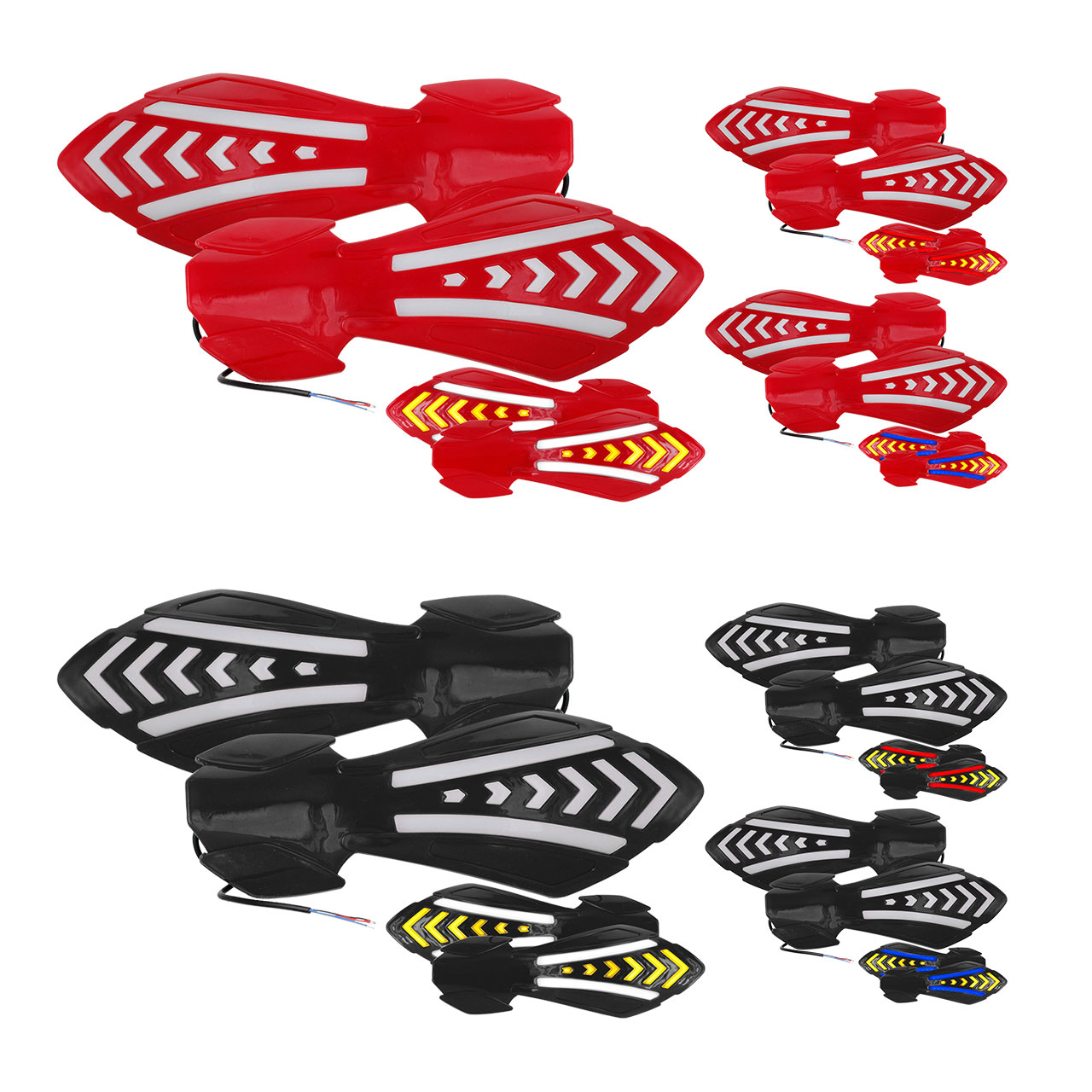 Par Cubre Puños Handguards Luz Led Bicolor Moto Universal