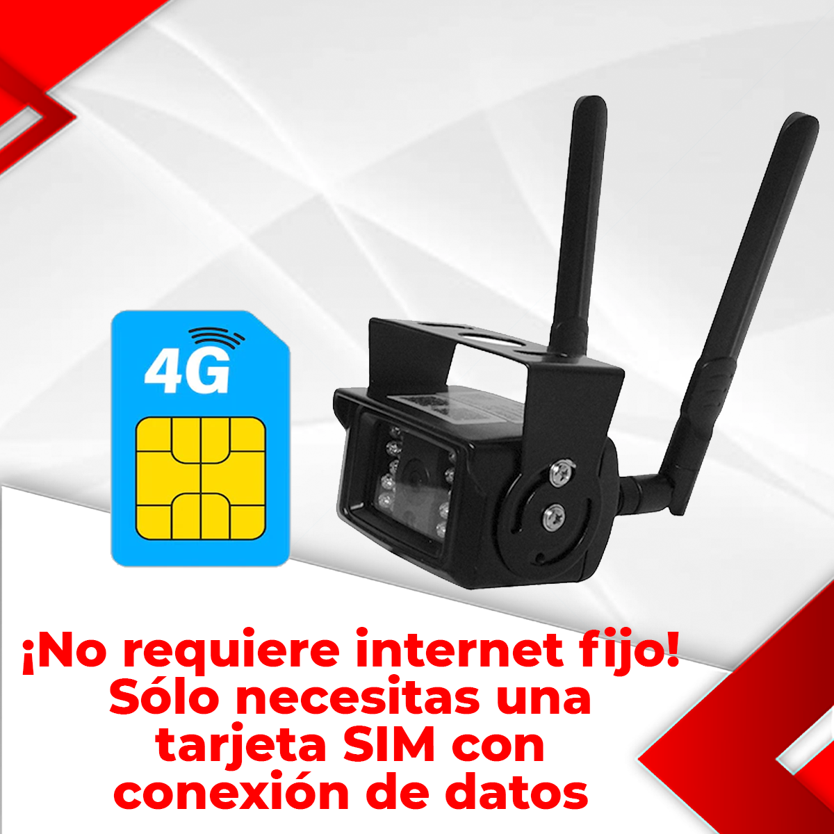 Cámara seguridad vigilancia vehiculo 4g sim celular exterior