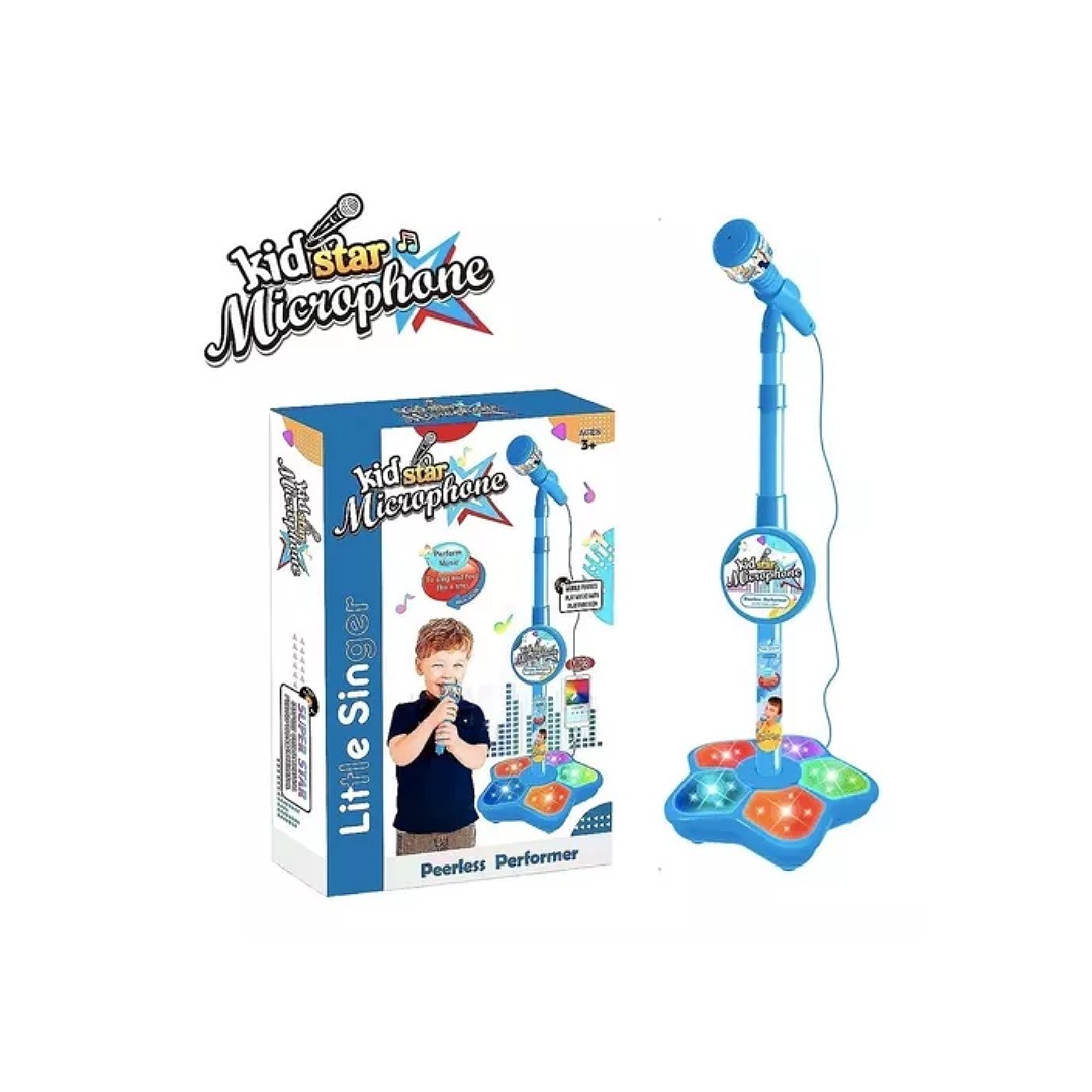 Micrófono Juguete Con Base Bocina Luces Infantil Karaoke