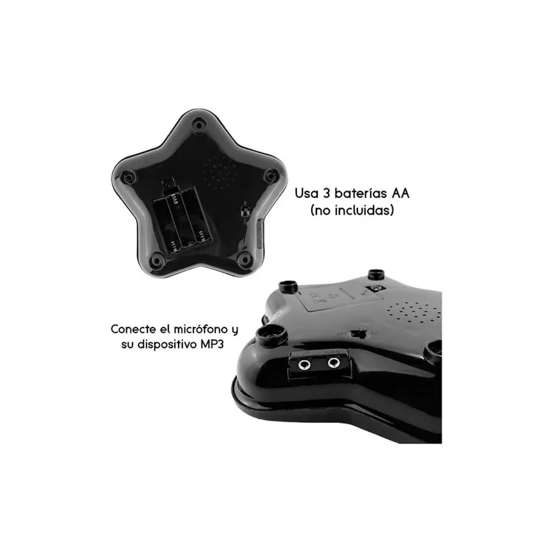 Micrófono Juguete Con Base Bocina Luces Infantil Karaoke