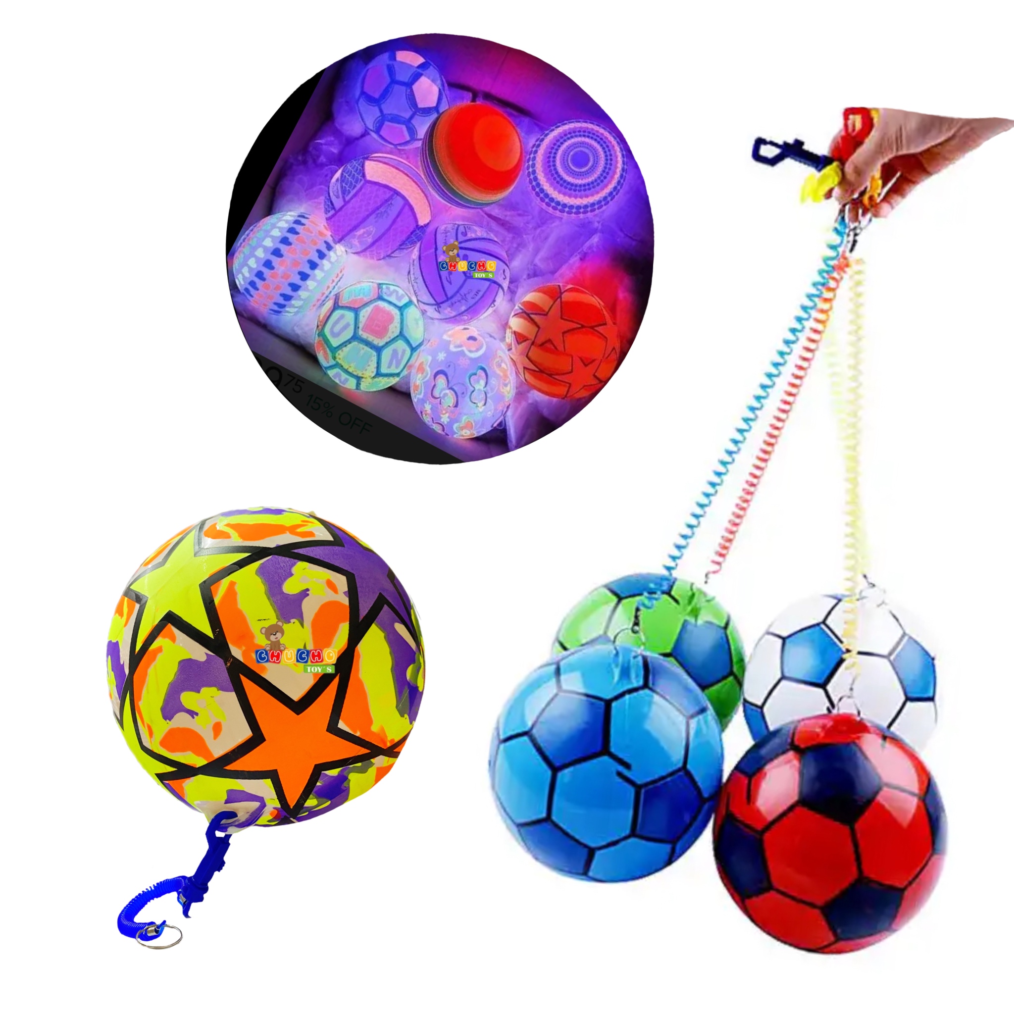 3 Pelotas Grandes Luminosa 22cm Diseño Moderno Luz Led