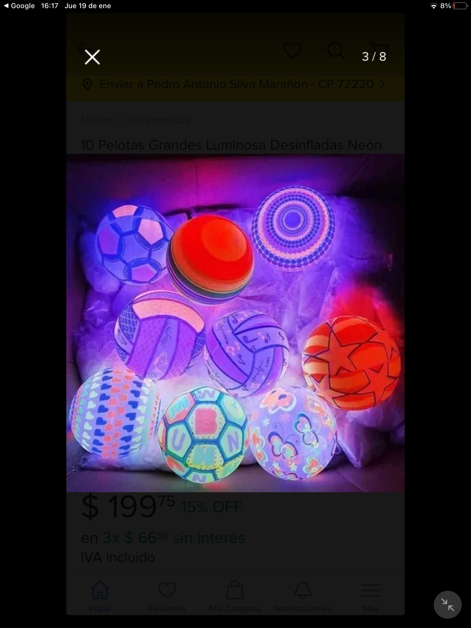 3 Pelotas Grandes Luminosa 22cm Diseño Moderno Luz Led