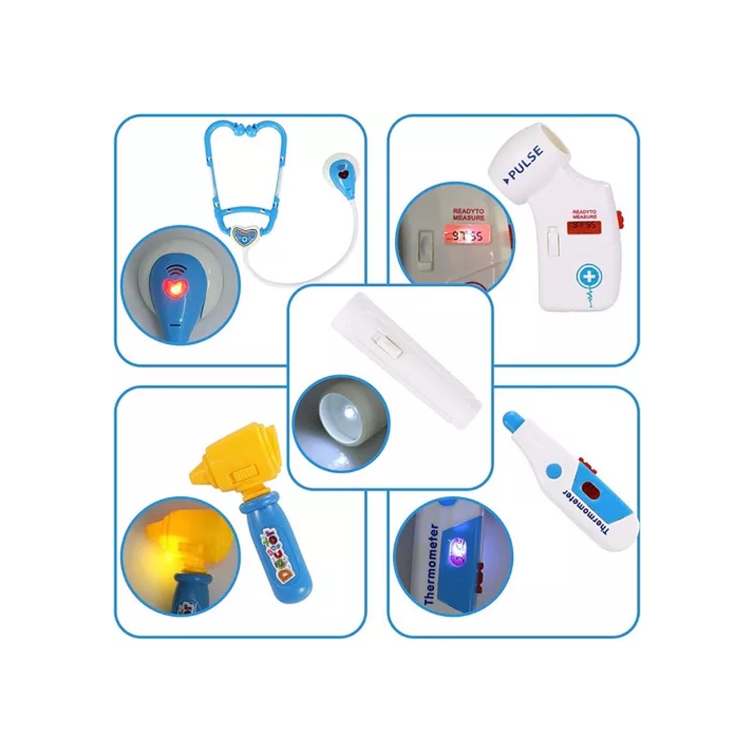 Set Juguetes De Doctor Medicina Ambulancia Rol Para Niños 35 pzas