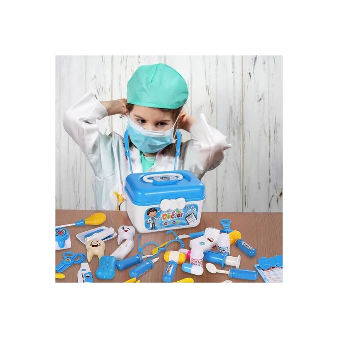 Set Juguetes De Doctor Medicina Ambulancia Rol Para Niños 35 pzas