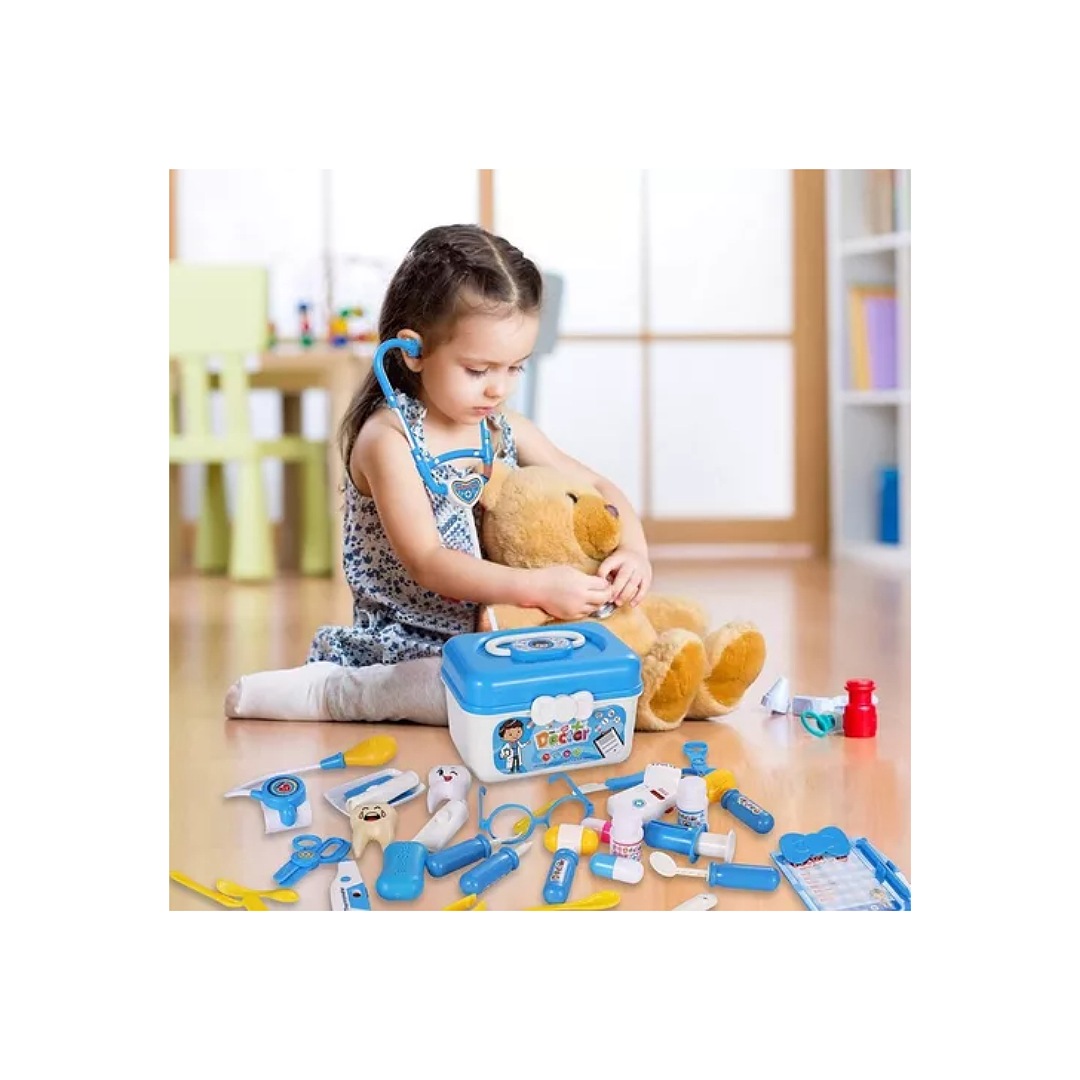 Set Juguetes De Doctor Medicina Ambulancia Rol Para Niños 35 pzas