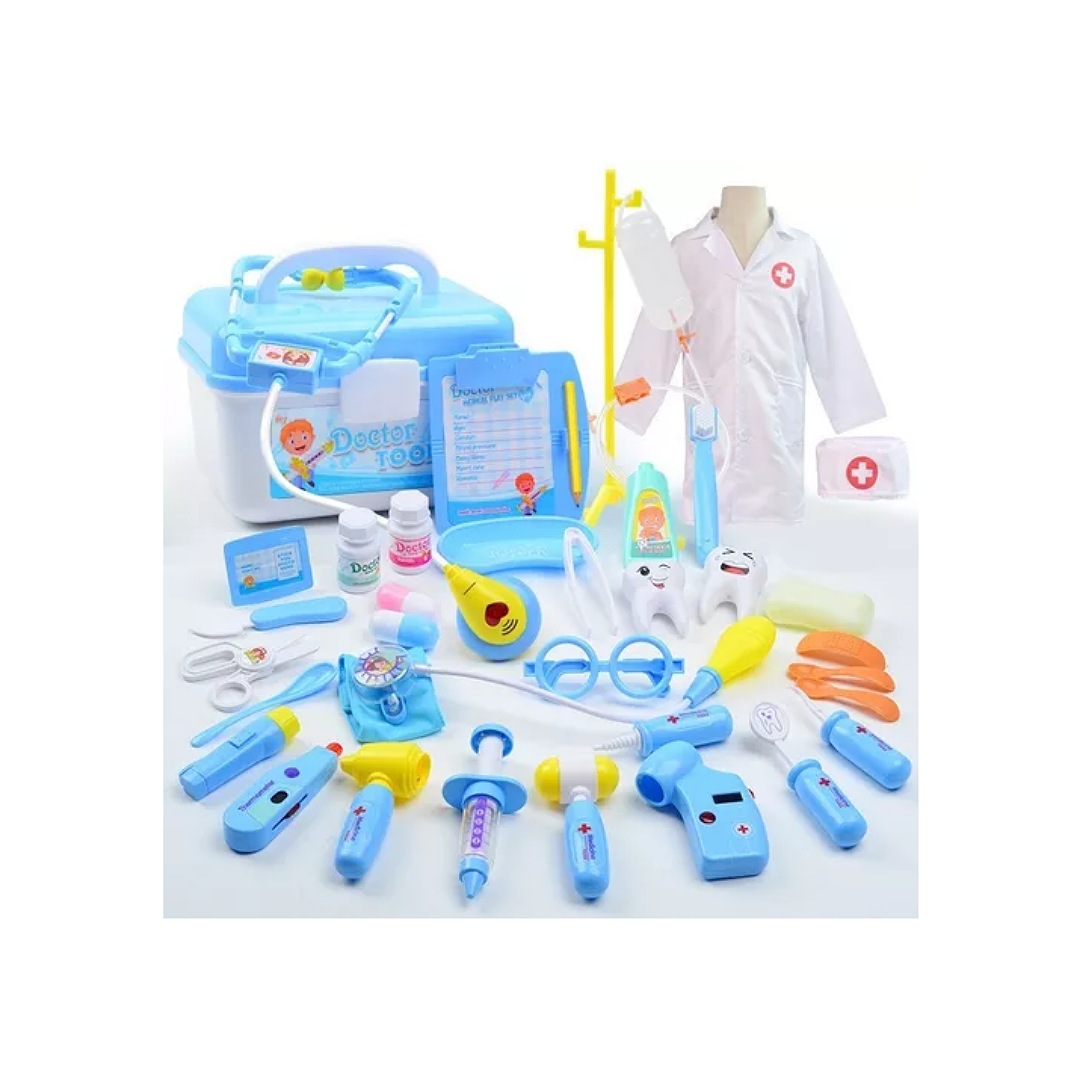 Set Juguetes De Doctor Medicina Ambulancia Rol Para Niños 35 pzas