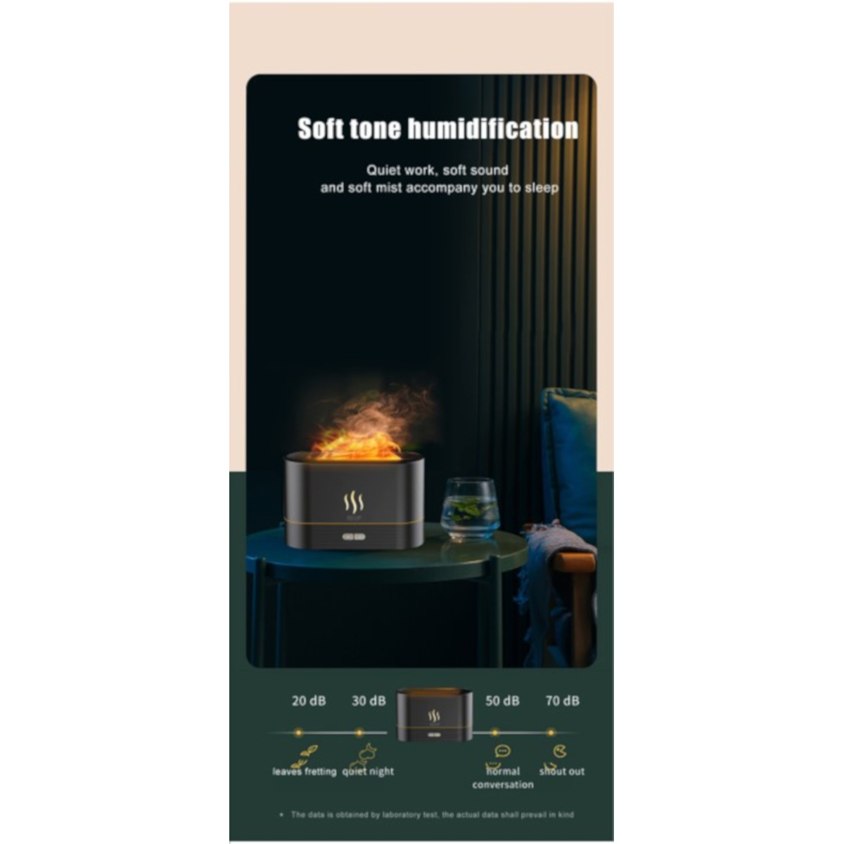 Humidificador Difusor Petukita Box Negro Efecto Llama