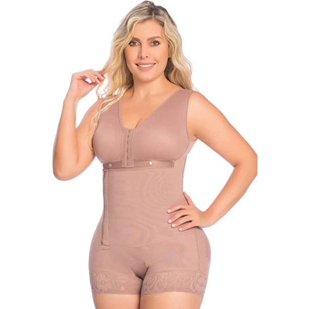 Fajas Colombianas Postquirúrgicas Moldeadoras y Reductoras Para Mujer, Faja Colombiana Powernet PostParto Con Brasier Y Cierre Lateral